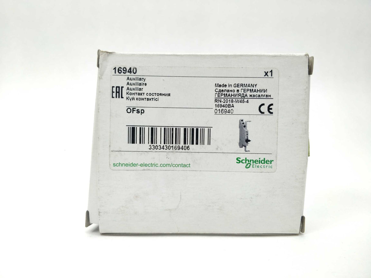 Schneider Electric 16940 Auxiliary contact - 1 NC + 1 OC