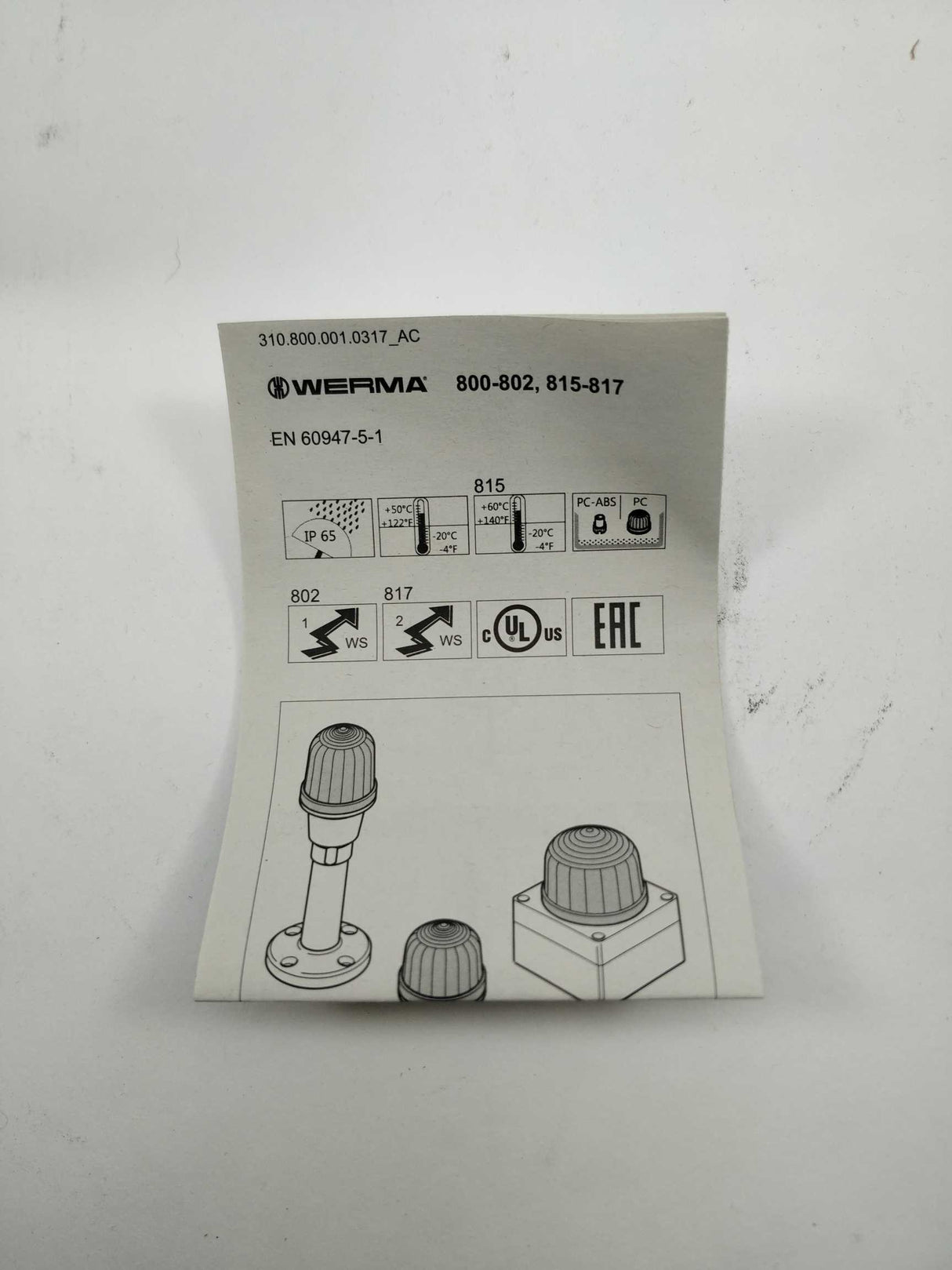 Werma 81710055 Flashing Beacon EM 24VDC RD