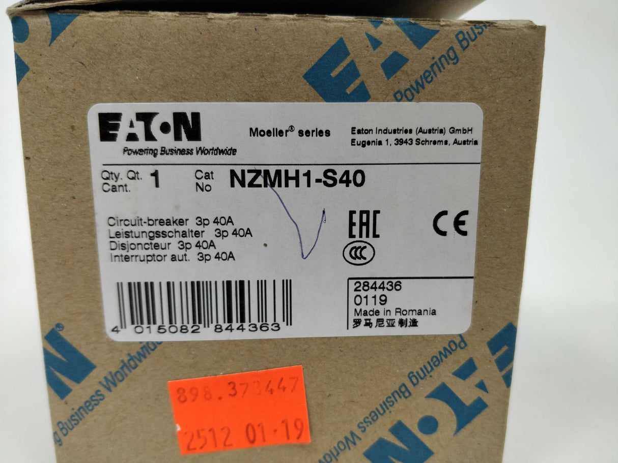 Eaton NZMH1-S40 Circuit breaker 3p 40A