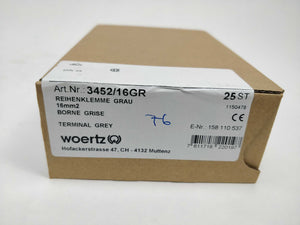 Woertz 3452/16GR Terminal block DIN35 25 Pcs 16mm2