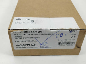 Woertz 30544/10V Protective conductor terminal DIN35 20 Pcs