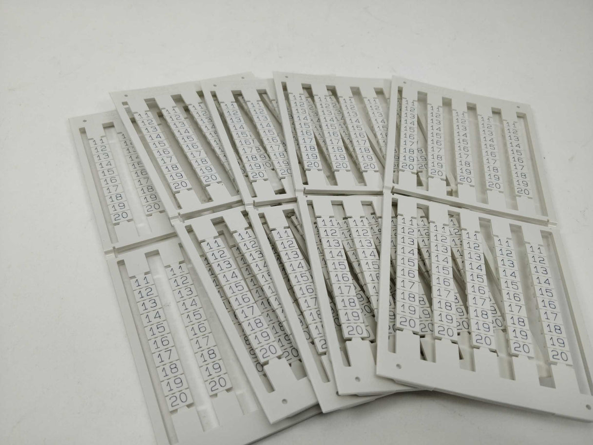 Woertz 35455/6902 Marking cards 6x9mm 11-20 50 Pcs.