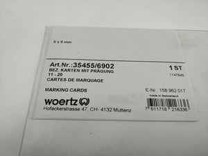 Woertz 35455/6902 Marking cards 6x9mm 11-20 50 Pcs.