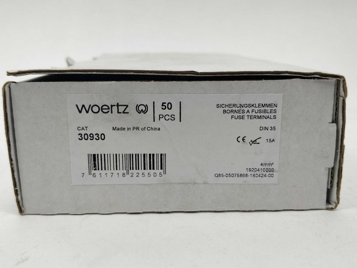 Woertz 30930 Fuse terminal DIN35 50 Pcs