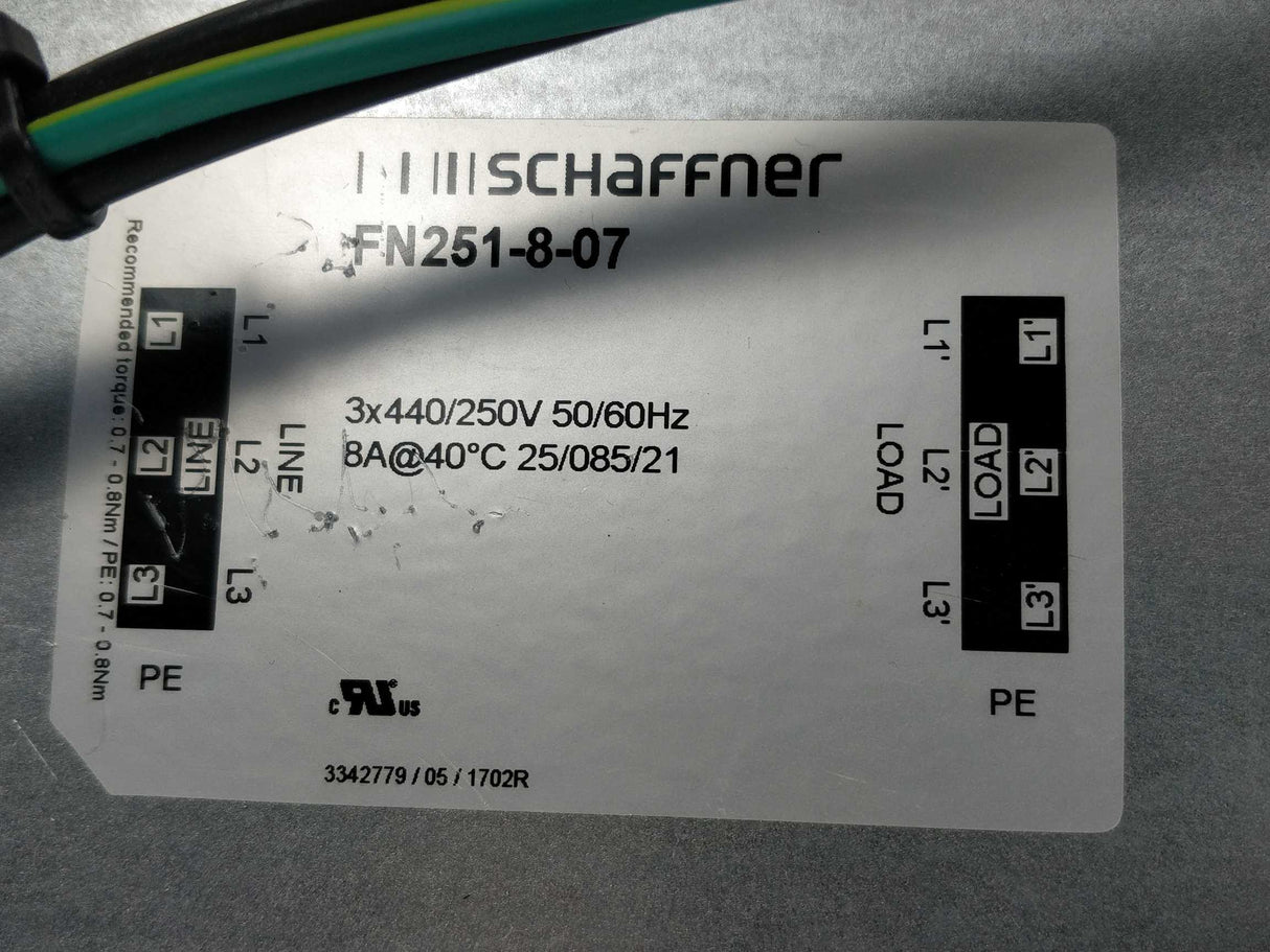 SCHAFFNER FN251-8-07 Power Line Filters 8A WIRE MOTOR DRIVE FILTERS