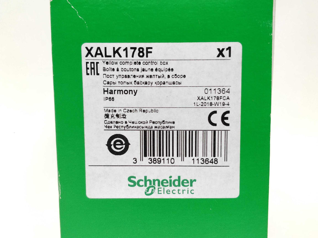 Schneider XALK178F, 011364 Yellow Complete Control Box XALK178F