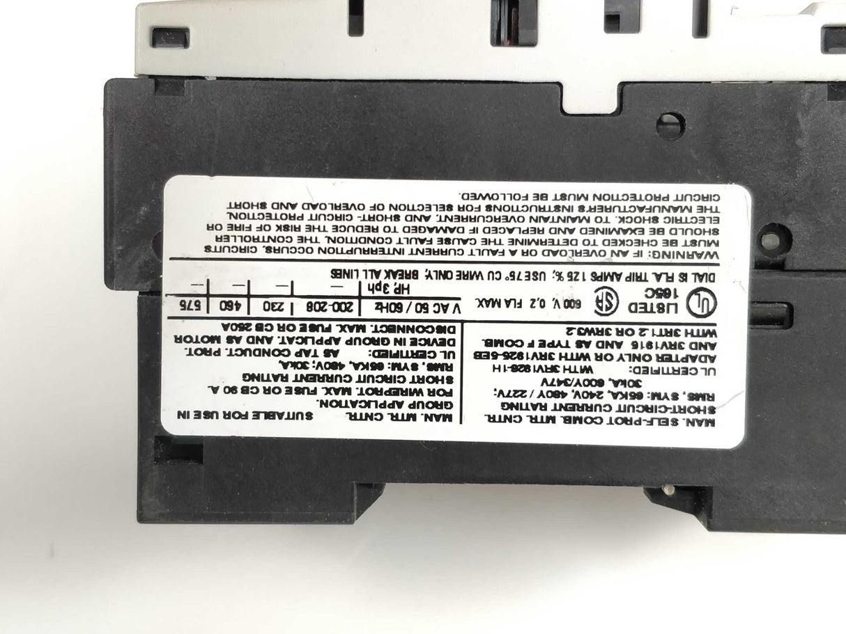 Siemens 3RV1021-0BA10 SIRIUS circuit breaker without the original package