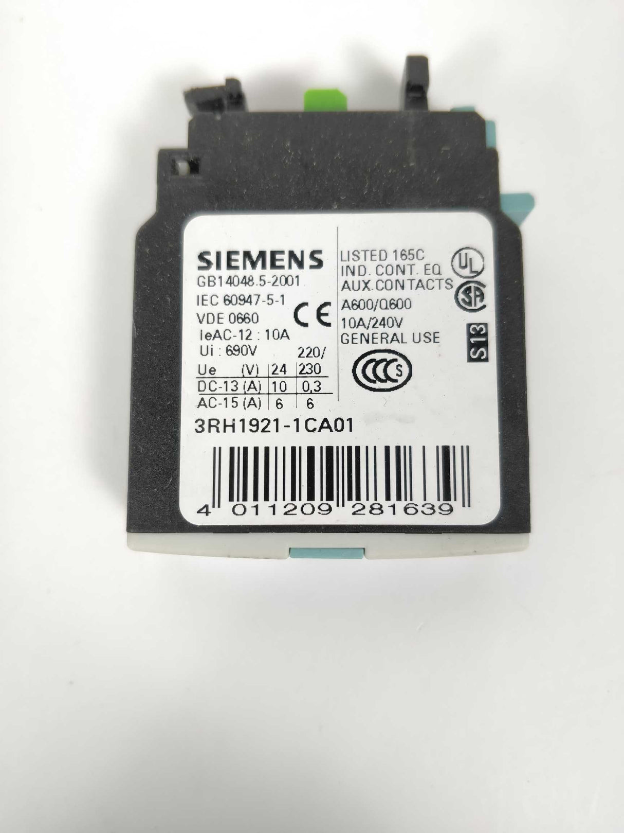 Siemens 3RH1921-1CA01 front-side auxiliary switch (Pack of 3)