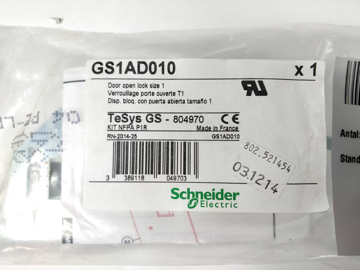 Schneider GS1AD010 Door Open Lock Size 1