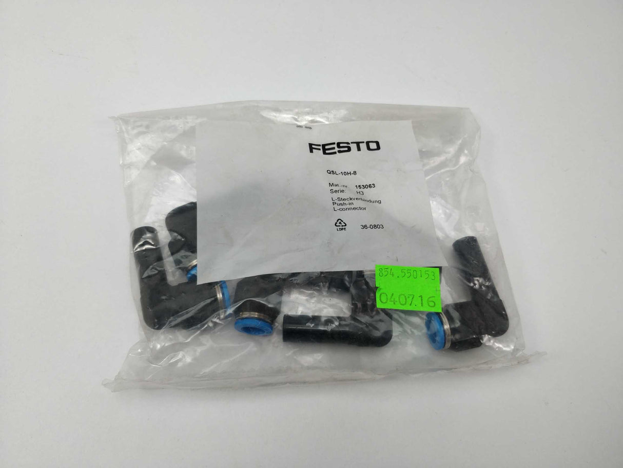 Festo QSL-10H-8 L-connector 7 pieces