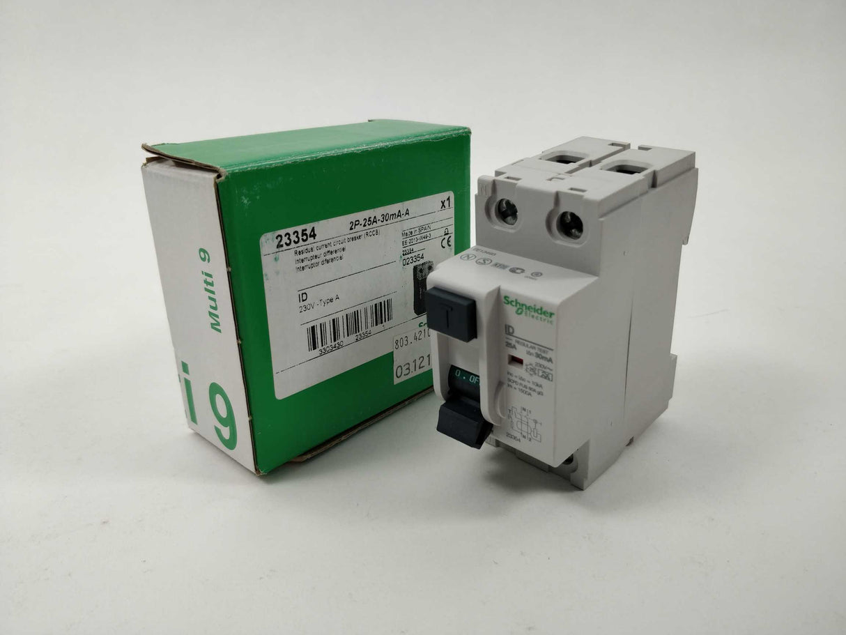 Schneider Electric 23354 Residual Current Circuit Breaker 2P-25A-30mA-A