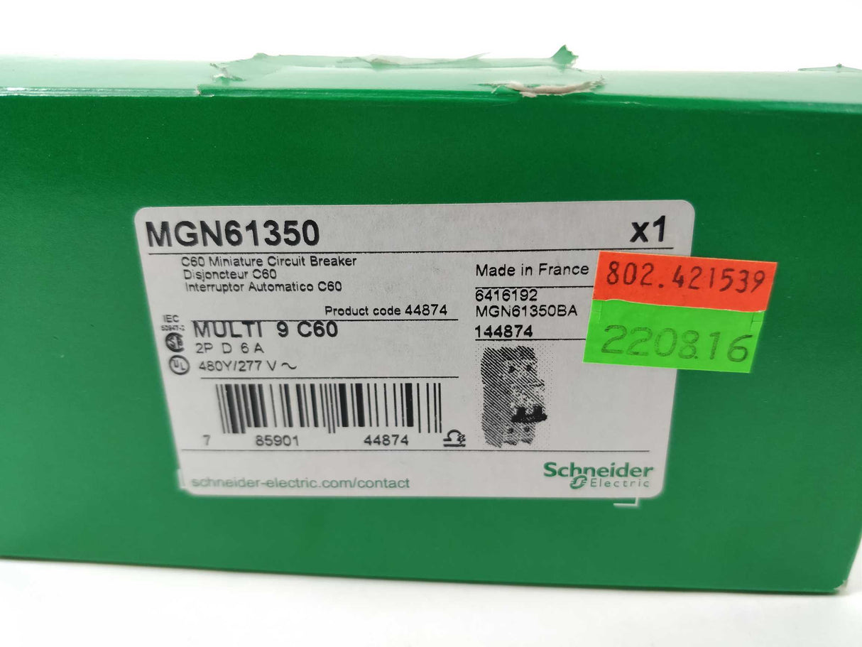 Schneider Electric MGN61350 Multi 9 C60 6A Miniature Circuit Breaker