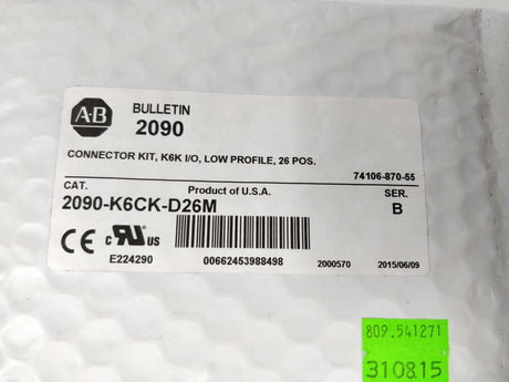 AB 2090-K6CK-D26M Serie B Motor Feedback Connector 26-Pin Serie B