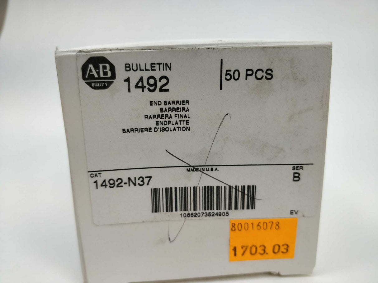 AB 1492-N37 Ser B, Terminal Block End Barrier