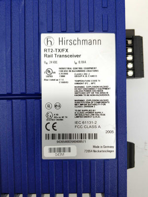 Hirschmann RT2-TX/FX  Rail transceiver