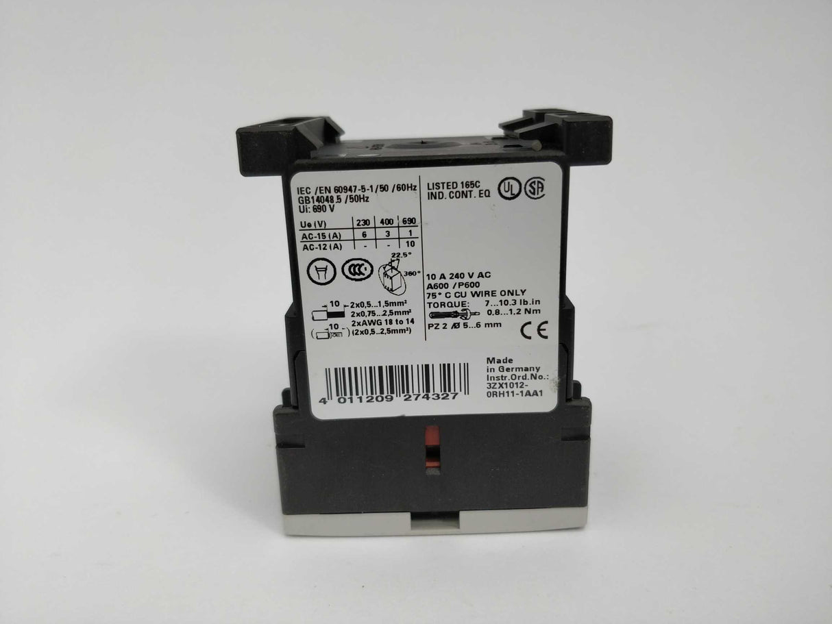 Siemens 3RH1131-1BB40 Contactor relay E05 with 3RT1916-1DG00