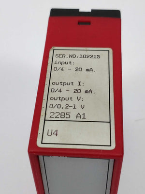 PR Electronics 2285 A1 Loop powered isolator Serial Number: 102215