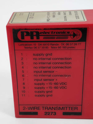 PR Electronics 2273 R2 2-wire transmitter Serial # 102215