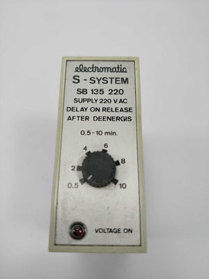 Electromatic SB 135 220 S-System Delay on release deenergise