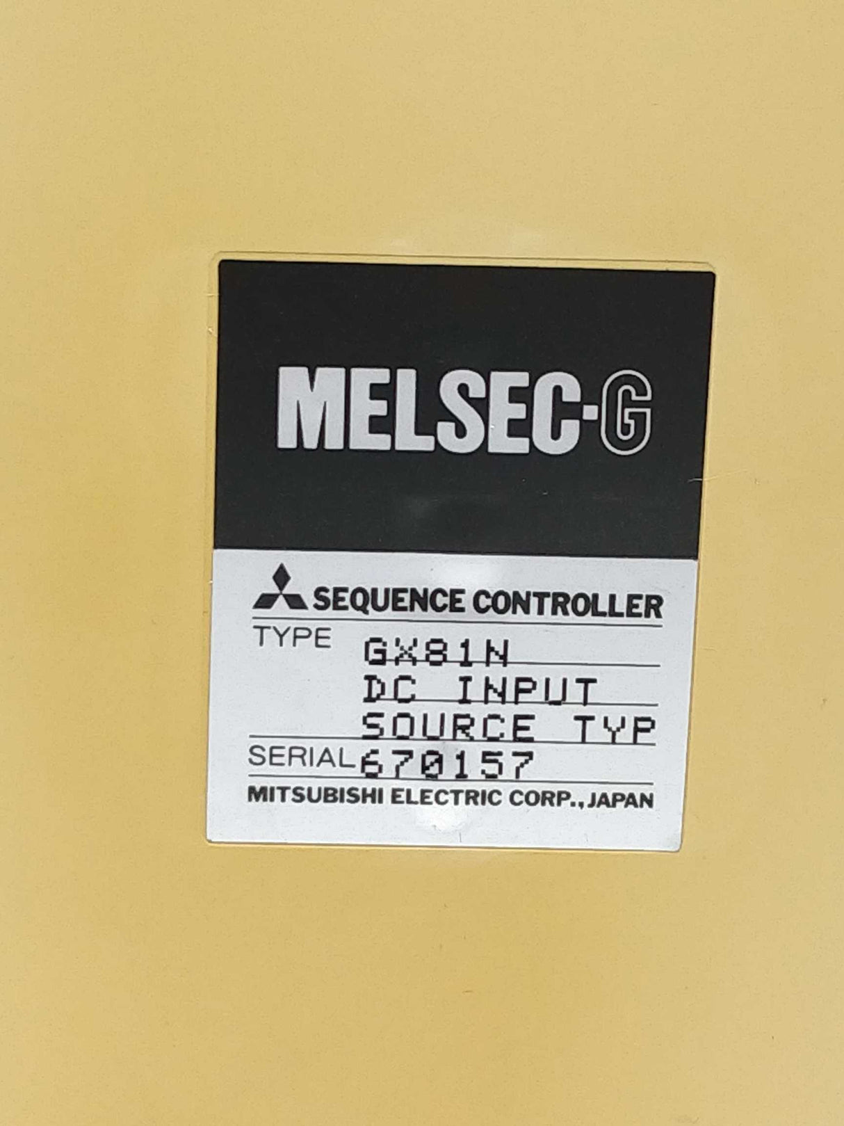 Mitsubishi GX81N MELSEC-G DC Input Source Typ