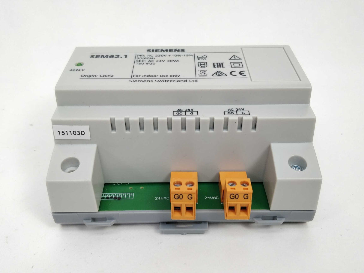 Siemens SEM62.1 Transformer AC 230V to AC 24V