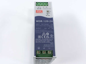 Mean Well WDR-120-24 24V 5A AC-DC Industrial DIN rail power supply