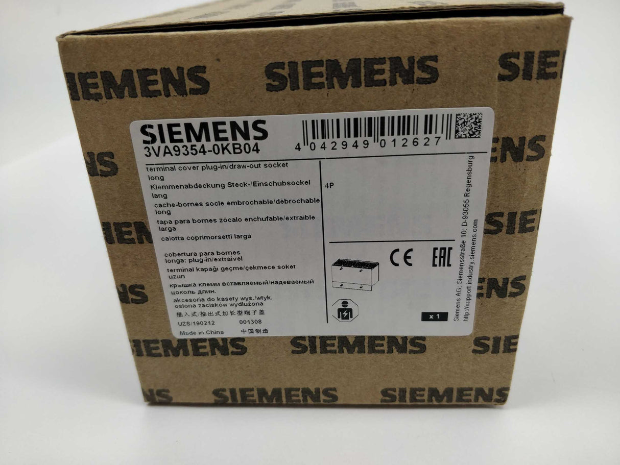 Siemens 3VA9354-0KB04 Terminal cover long for plug-in/draw-out socket accessory