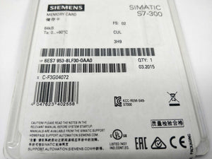 Siemens 6ES7953-8LF30-0AA0 Micro Memory Card 64 KB