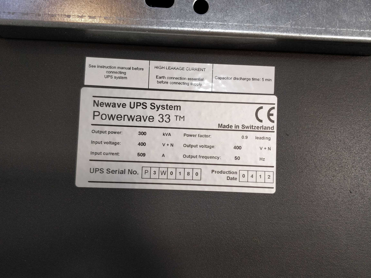 Newave 1779-04-1982 PowerWave 33 300kVA S2 UPS System