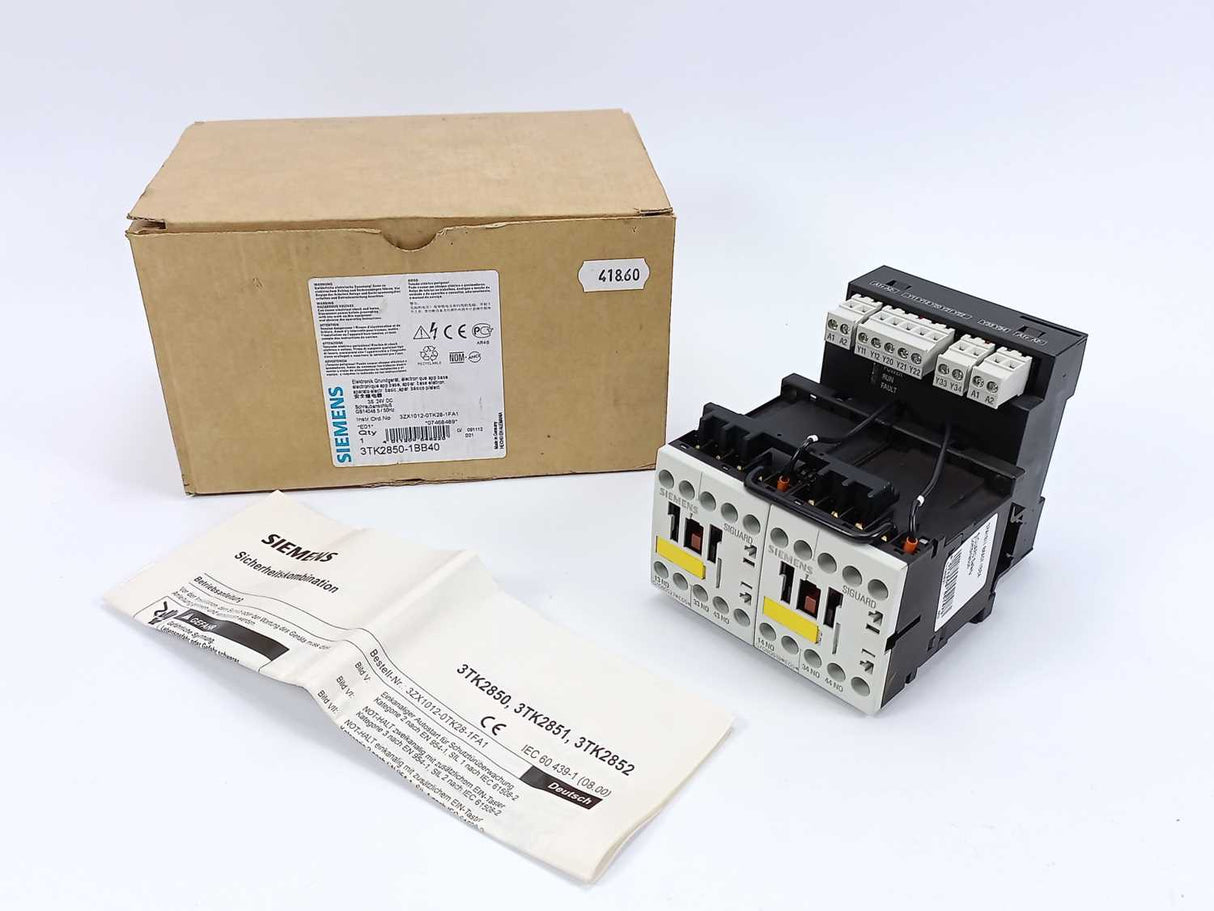 Siemens 3TK2850-1BB40 SIRIUS safety relay w/ contactor relay enabling circuits