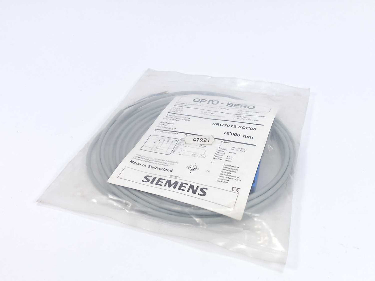 Siemens 3RG7012-0CC00 Opto-BERO Thru-beam Sensor Receiver