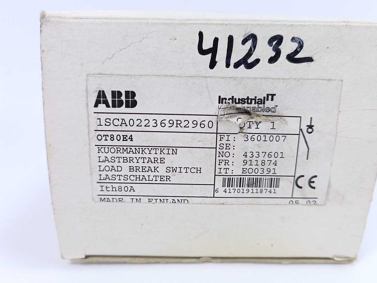 ABB 1SCA022369R2960 OT80E4 Load Break Switch