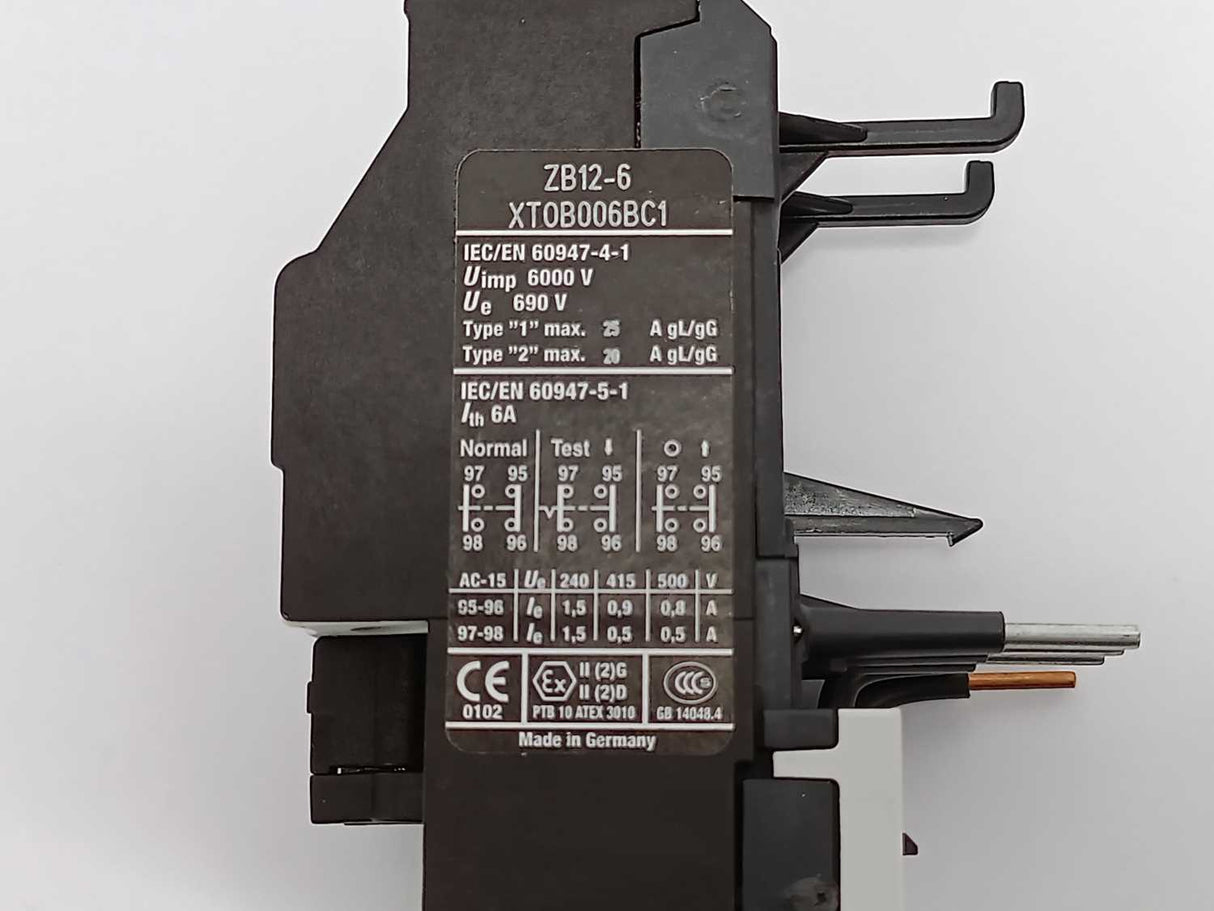 Eaton XTOB006BC1 ZB12-6 Overload Relay 4-6A