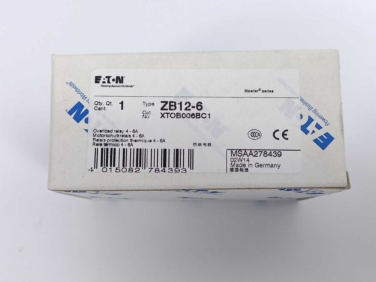 Eaton XTOB006BC1 ZB12-6 Overload Relay 4-6A