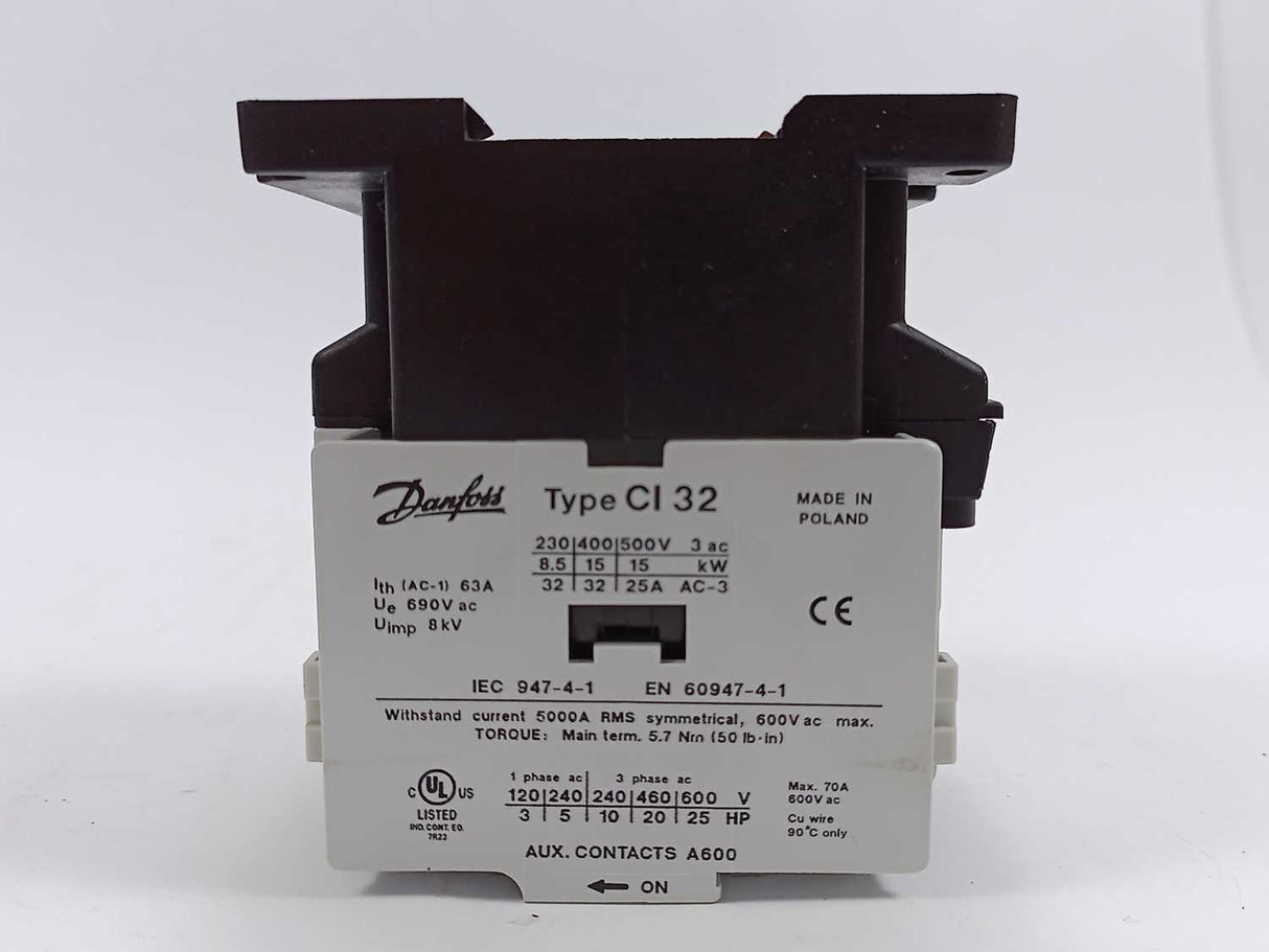 Danfoss CI 32 Contactor, Coil 220-230V/50Hz