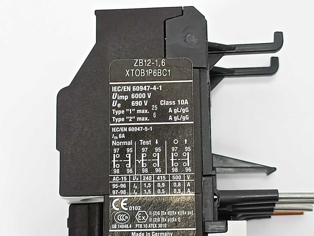 Eaton XTOB1P6BC1 ZB12-1,6 Overload Relay 1-1,6A