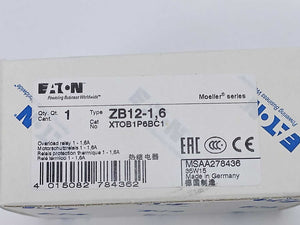 Eaton XTOB1P6BC1 ZB12-1,6 Overload Relay 1-1,6A