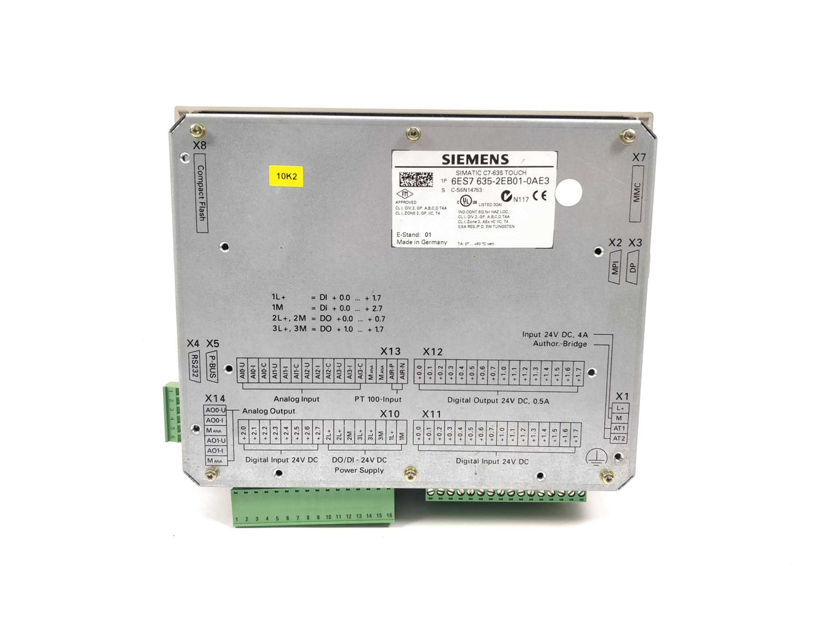 Siemens 6ES7635-2EB01-0AE3 Simatic C7-635 Touch