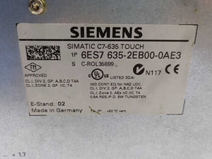 Siemens 6ES7635-2EB00-0AE3 Simatic C7-635 Touch