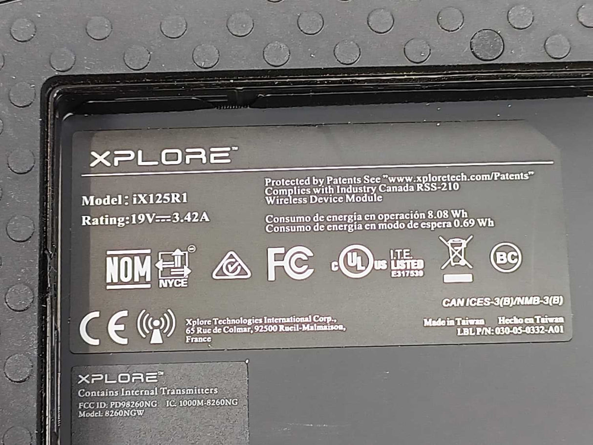 Xplore iX125R1 XSLATE R12 Tablet PC. Does not boot. For spare parts