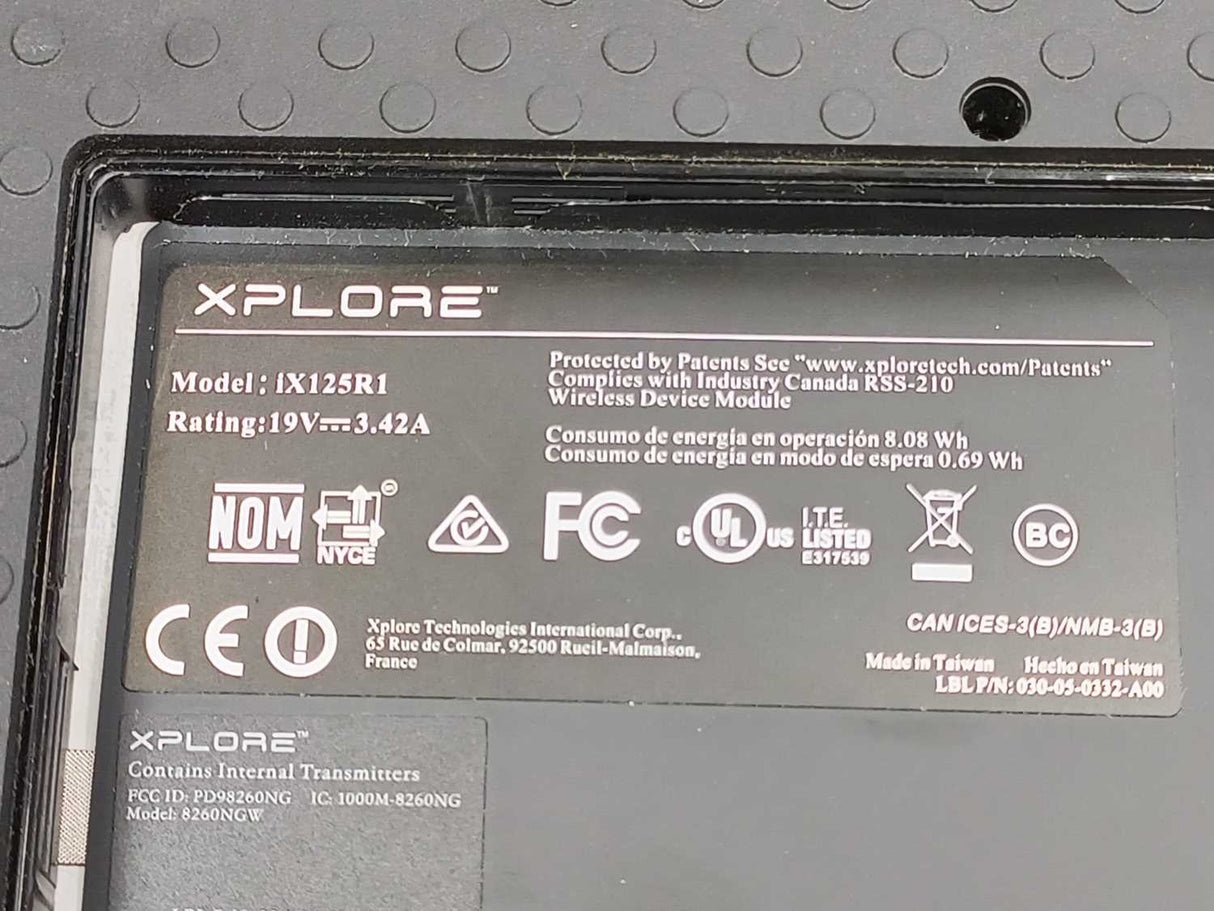 Xplore iX125R1 XSLATE R12 Tablet PC. Does not boot. For spare parts