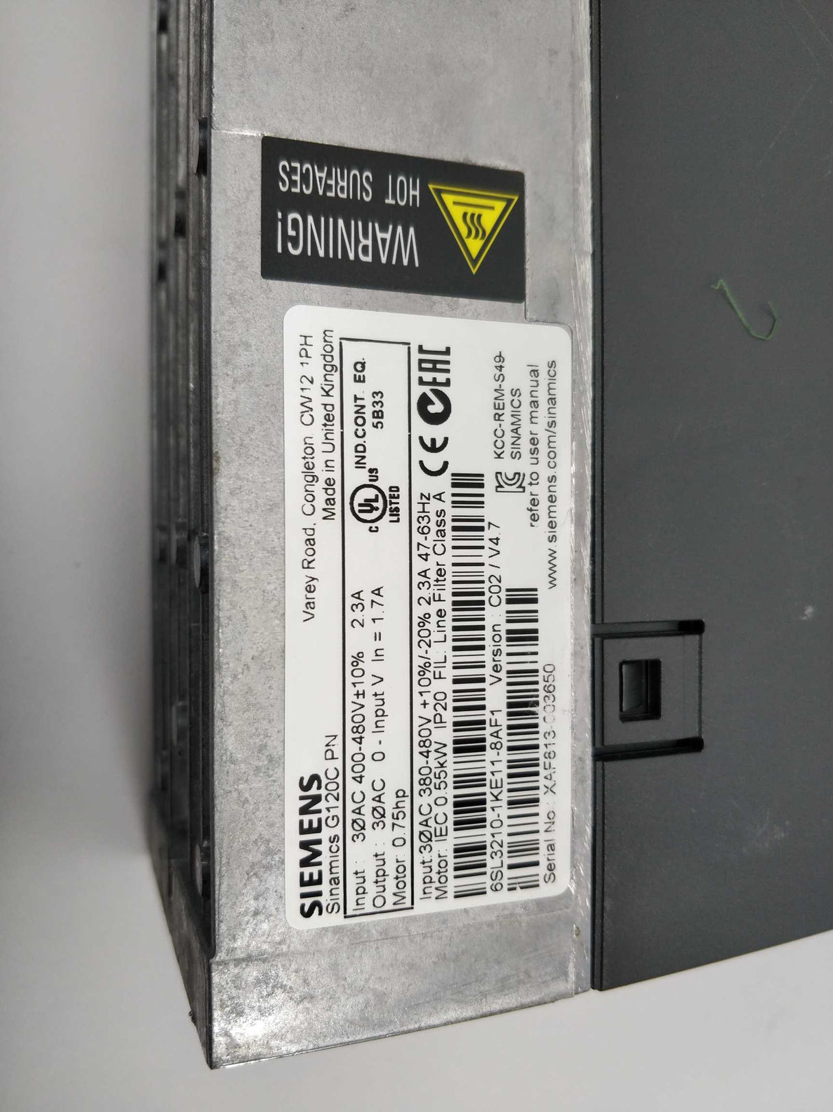 Siemens 6SL3210-1KE11-8AF1 SINAMICS G120C PN