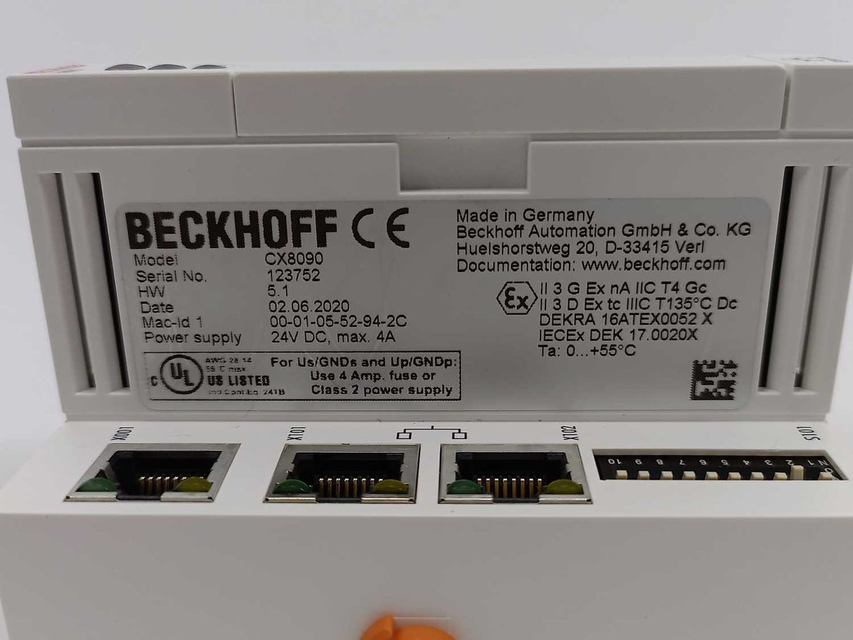 Beckhoff CX8090 DIN rail Industrial PC