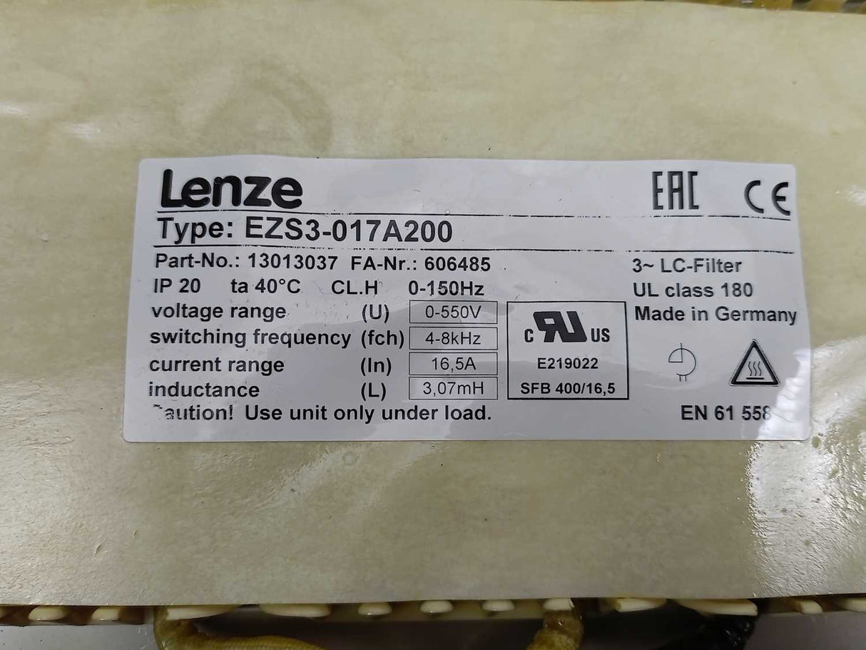 LENZE EZS3-017A200 13013037 Sine Filter