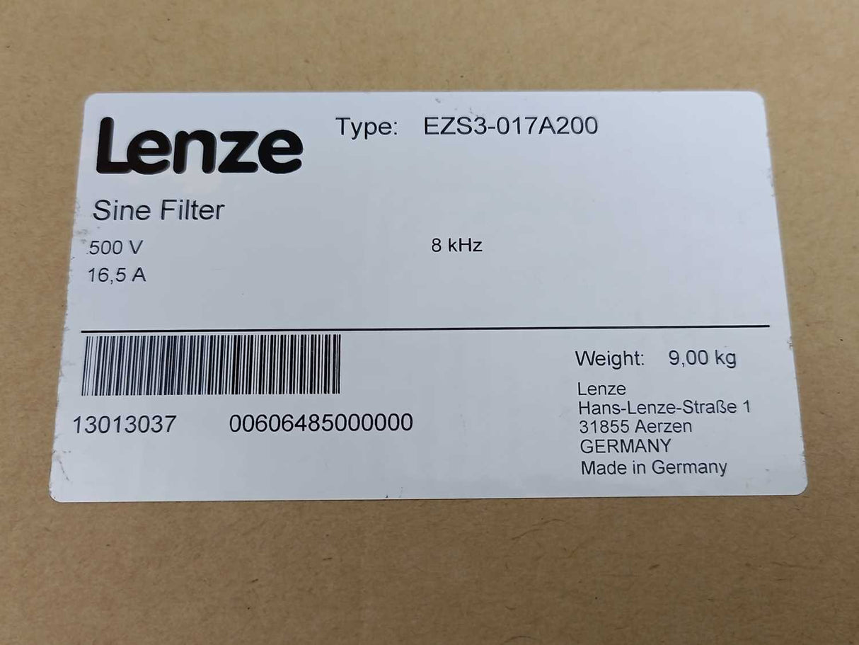 LENZE EZS3-017A200 13013037 Sine Filter