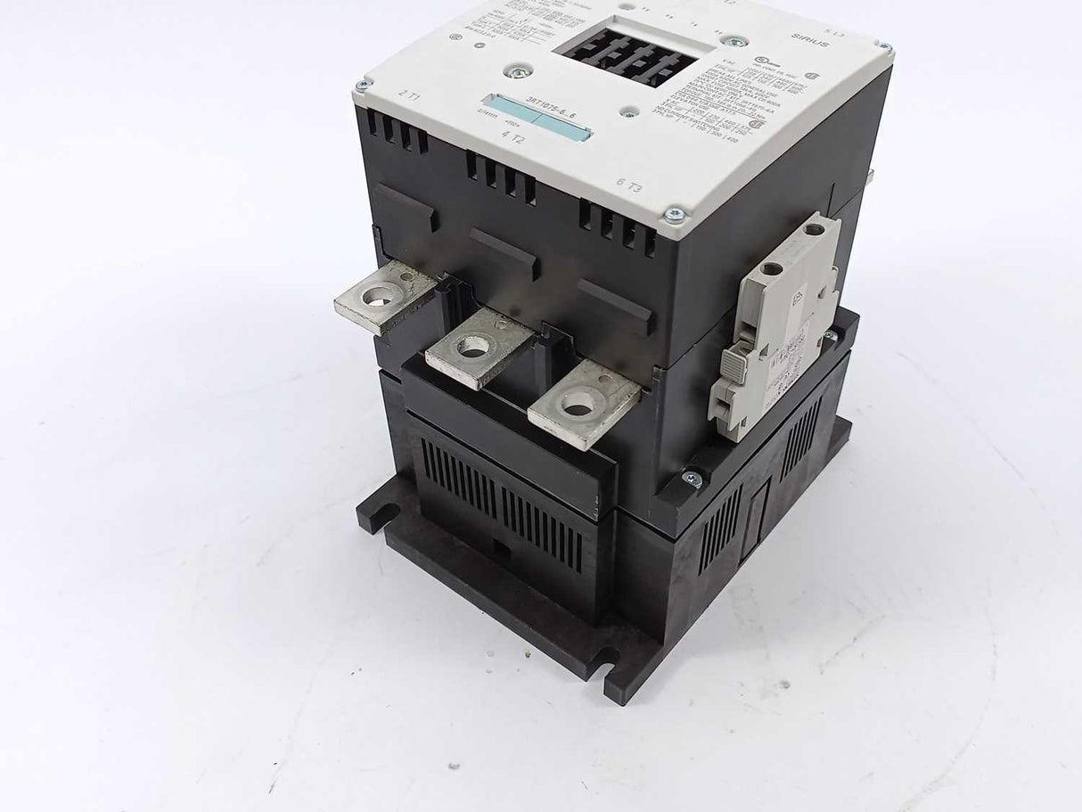 Siemens 3RT1075-6AP36 Power Contactor with 2x 3RH1921-1DA11