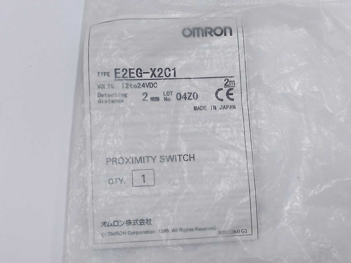 OMRON E2EG-X2C1 PROXIMITY SWITCH 2m 12-24V DC