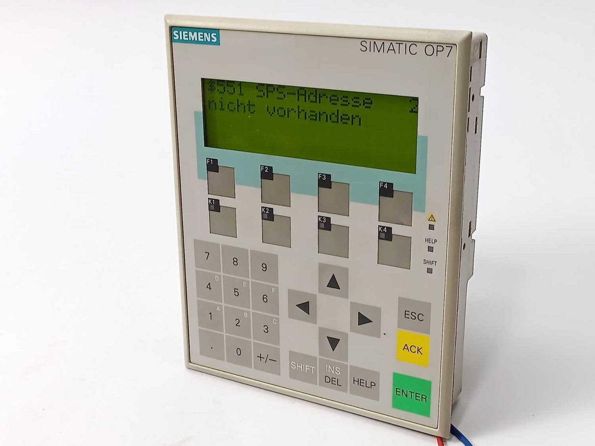 Siemens 6AV3607-1JC20-0AX1 Operator Panel OP 7-DP