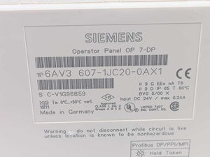 Siemens 6AV3607-1JC20-0AX1 Operator Panel OP 7-DP