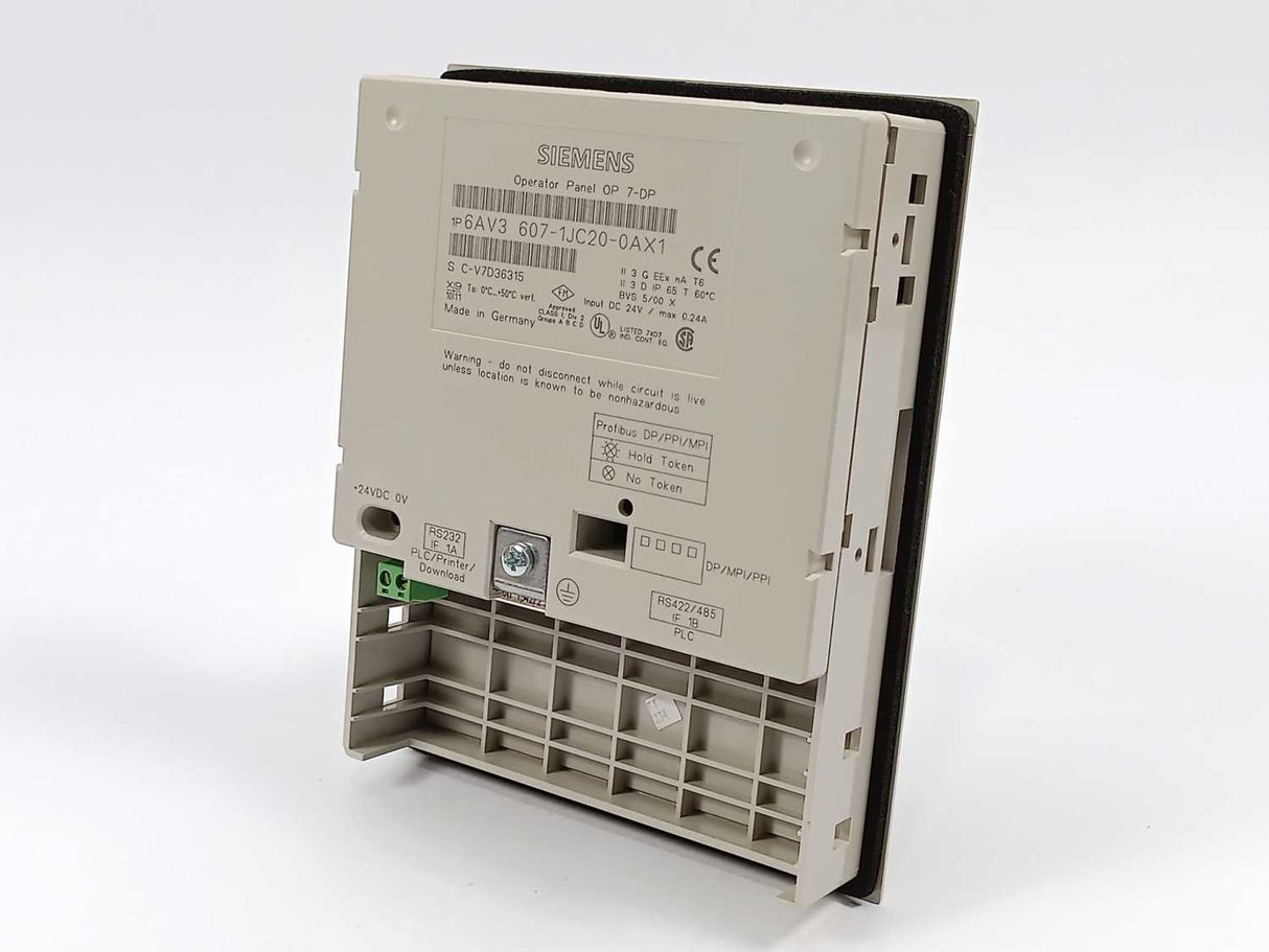 Siemens 6AV3607-1JC20-0AX1 Operator Panel OP 7-DP